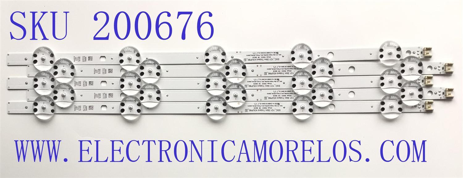KIT DE LEDS PARA TV LG (5 PZ) / NUMERO DE PARTE EAV65013101 / SSC_Y21 SLIM TRIDENT 43UP80_HKC_PTN0.6_REV00_200819 / SSC_Y21 SLIM TRIDENT 43UP80_S / PANEL NC430TQG-VHKH3 / MODELO 43UP7670PUC.BUSSLJM